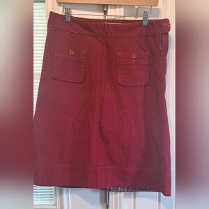 Vtg Gap Dark Redish Thick Corduroy Skirt A-Line Knee Length Size 8 Modest Pocket